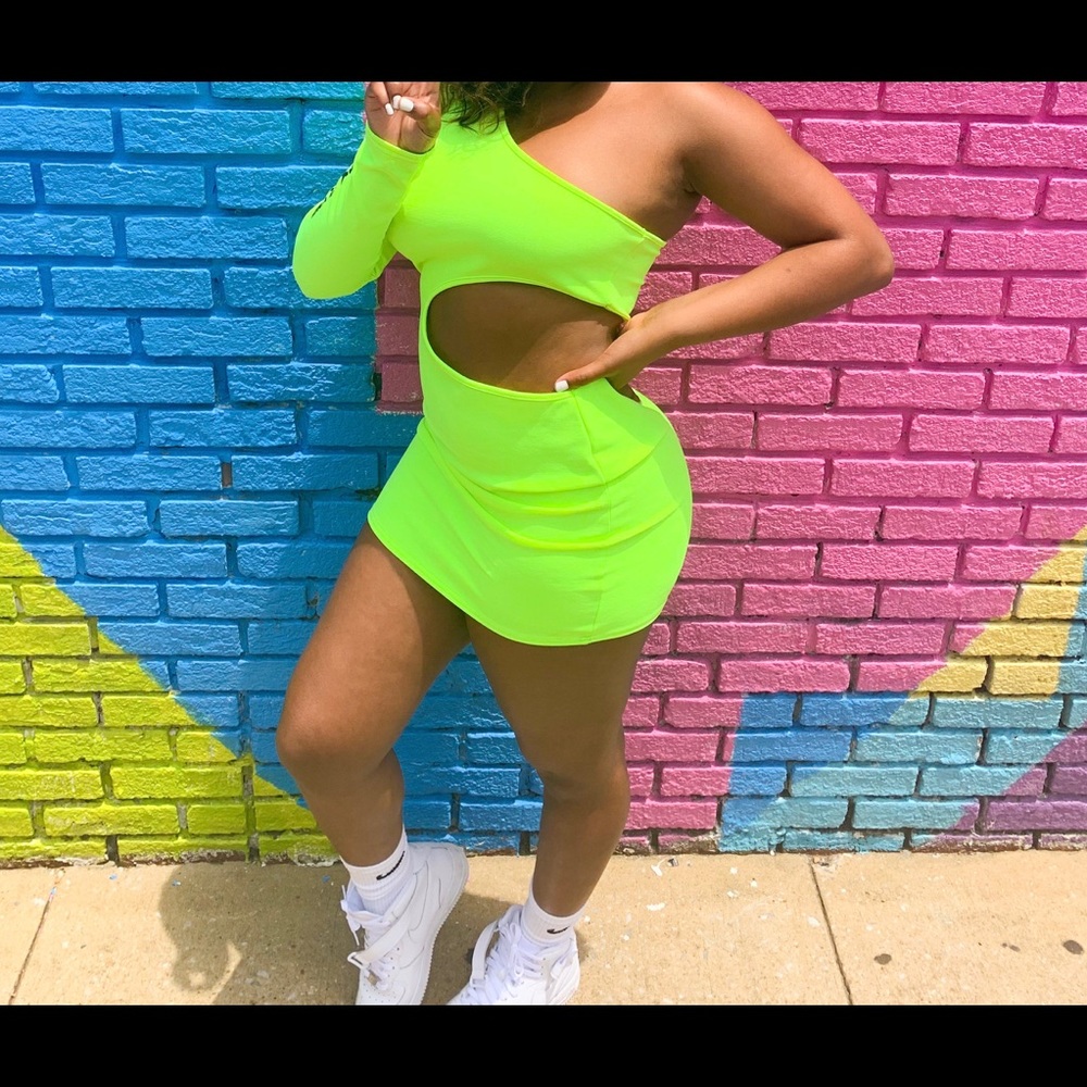 Neon Lime Dress - Picture 3 of 3